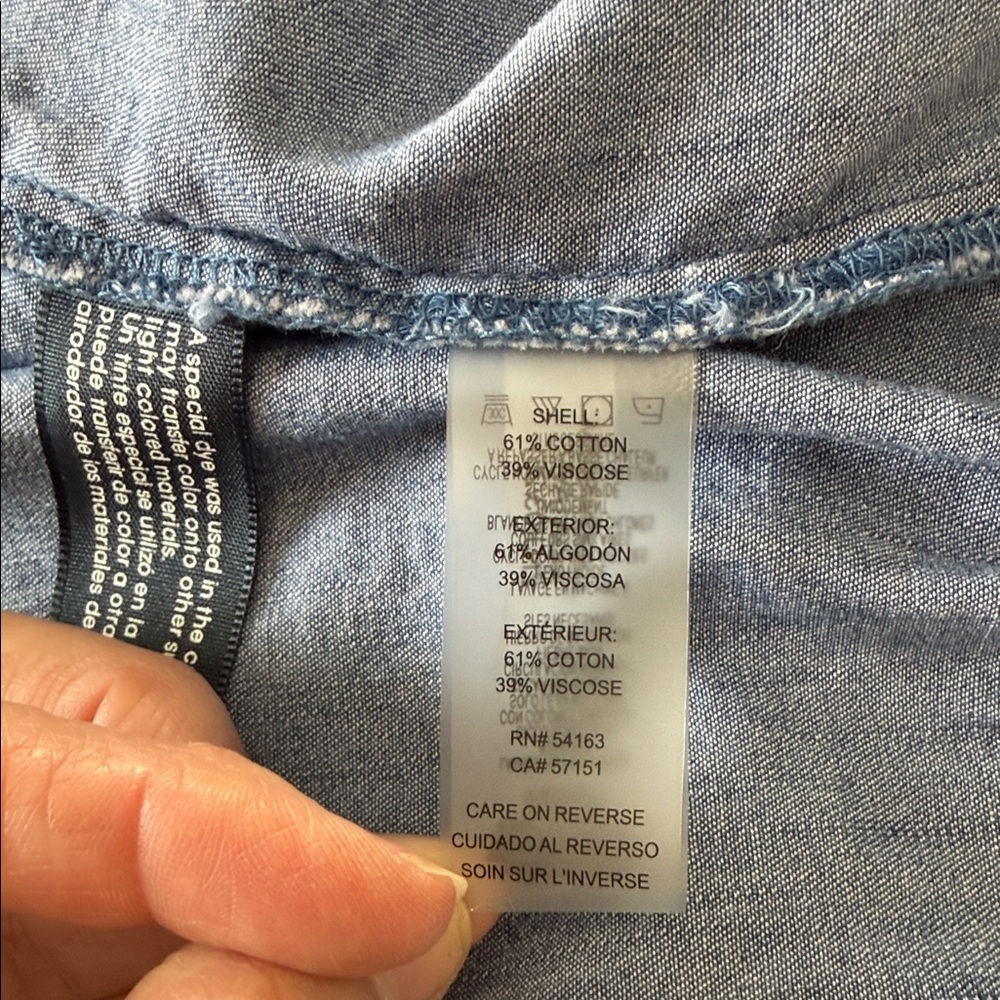 Tommy Hilfiger Chambray Button Front Shirt Dress Size 8 Blue Denim Tiered - Picture 8 of 8